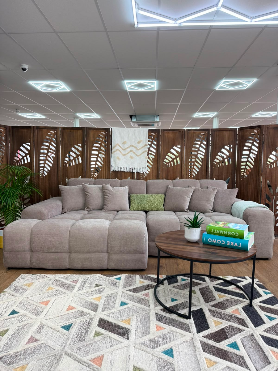 Bamburgh Latte Quilted Left Hand Facing Corner Sofa – view 4