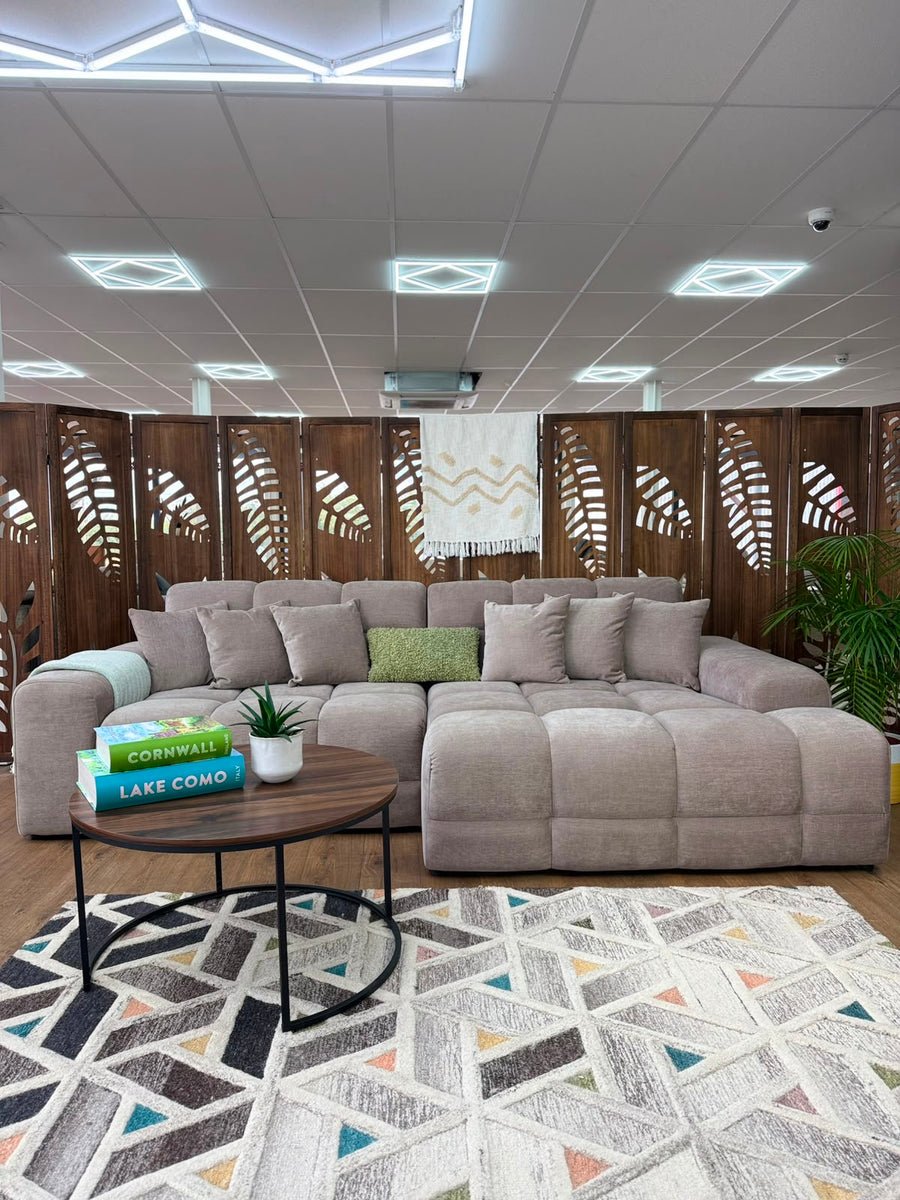 Bamburgh Latte Quilted Right Hand Facing Corner Sofa – view 4