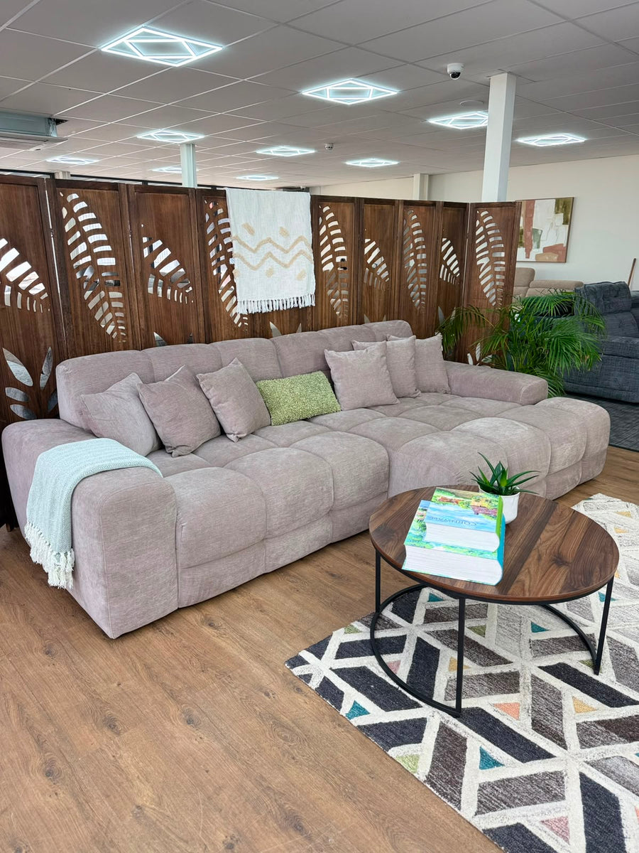 Bamburgh Latte Quilted Right Hand Facing Corner Sofa – view 2