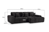 Jacob Right Hand Facing Corner Sofa In Black