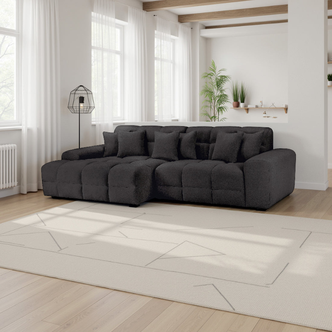 Jacob Black Left Hand Facing Corner Sofa