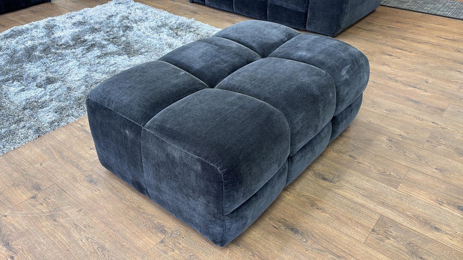 Bamburgh Black Quilted Footstool – view 3