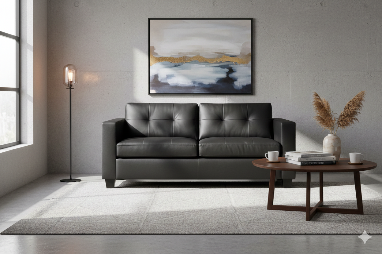 Jerry Sofa Black 3 Seater