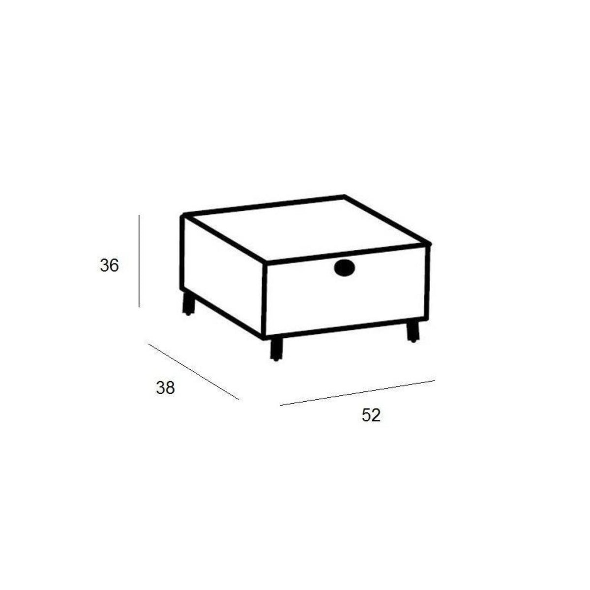 Bramley White 1 Drawer Bedside Cabinet - image 5