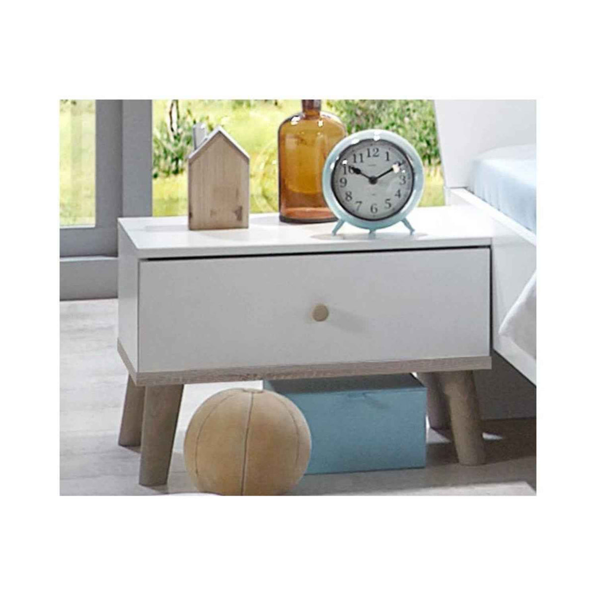 Bramley White 1 Drawer Bedside Cabinet