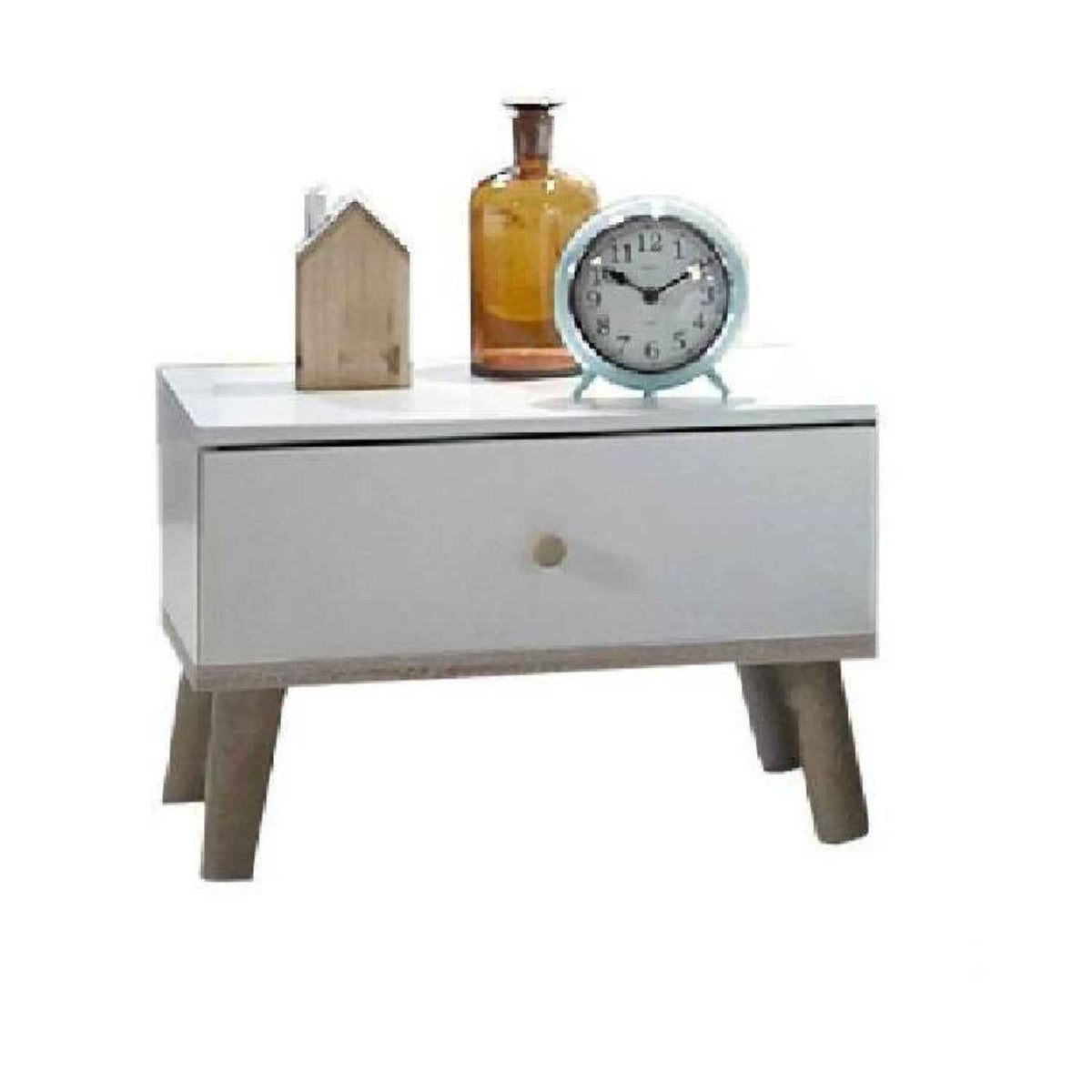 Bramley White 1 Drawer Bedside Cabinet