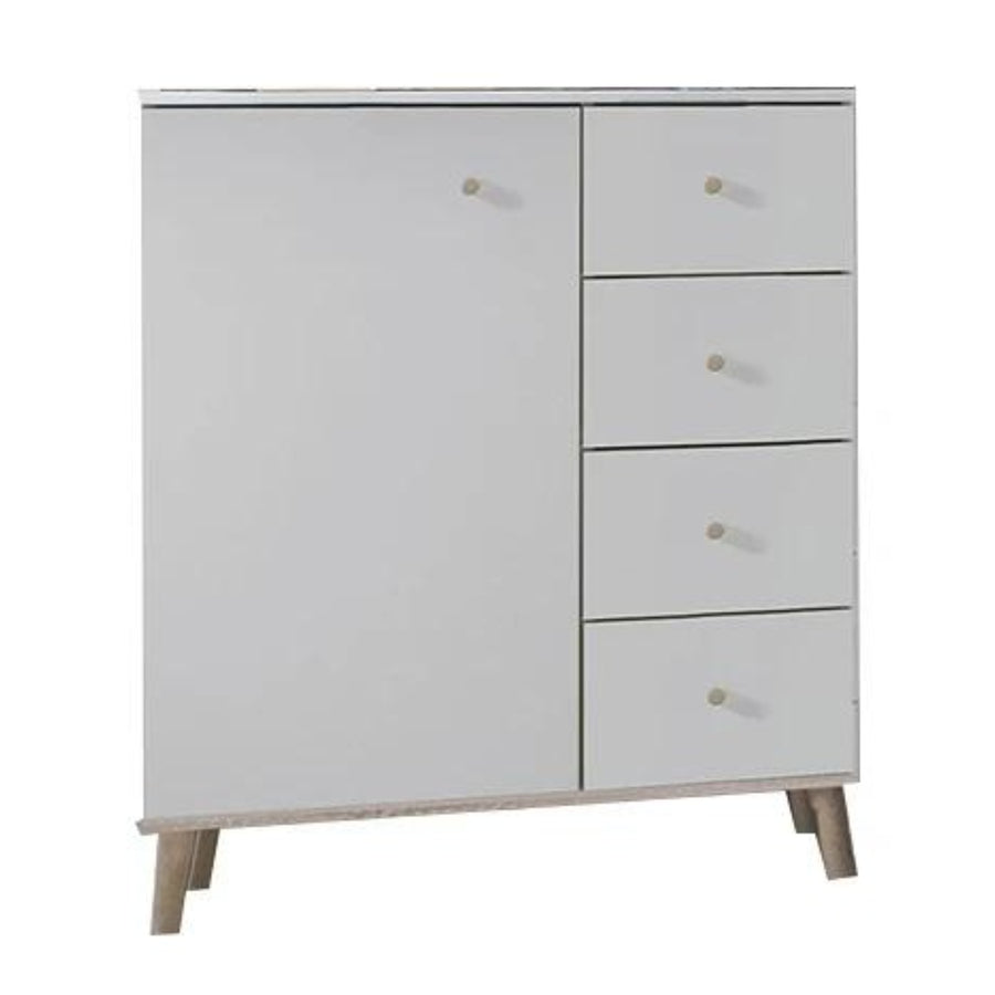 Bramley White 1 Door 4 Drawer Combi Chest - image 3