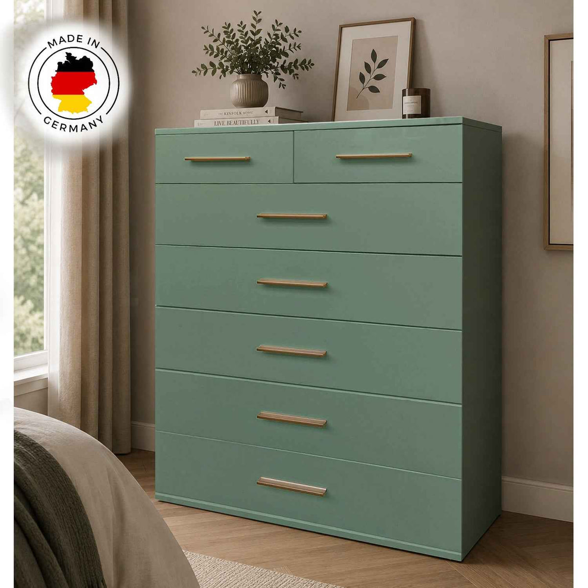 Windsor Green 5 Plus 2 Chest of Drawers