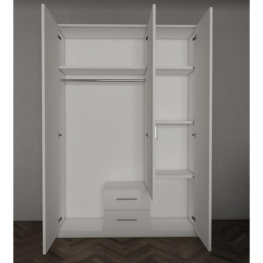 Windsor Blue 3 Door Wardrobe with Mirror and Drawers 135cm - image 4