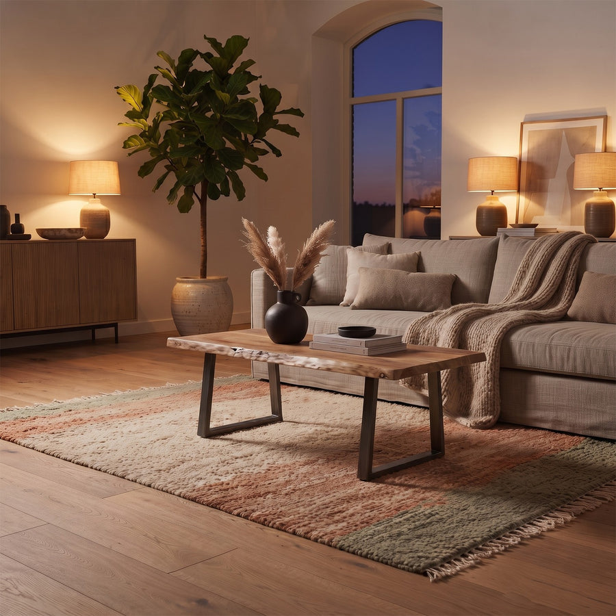 Barkwyn Natural Live Edge Acacia Wood Coffee Table with Metal Base - image 3