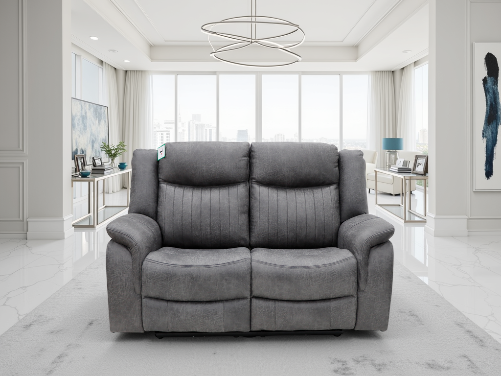 Leon Electric Recliner Sofa 2 Seater In Grey