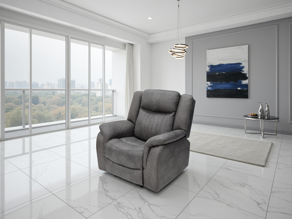 Leon Electric Recliner Sofa Armchair In Grey