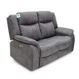 Leon Electric Recliner Sofa 2 Seater In Grey
