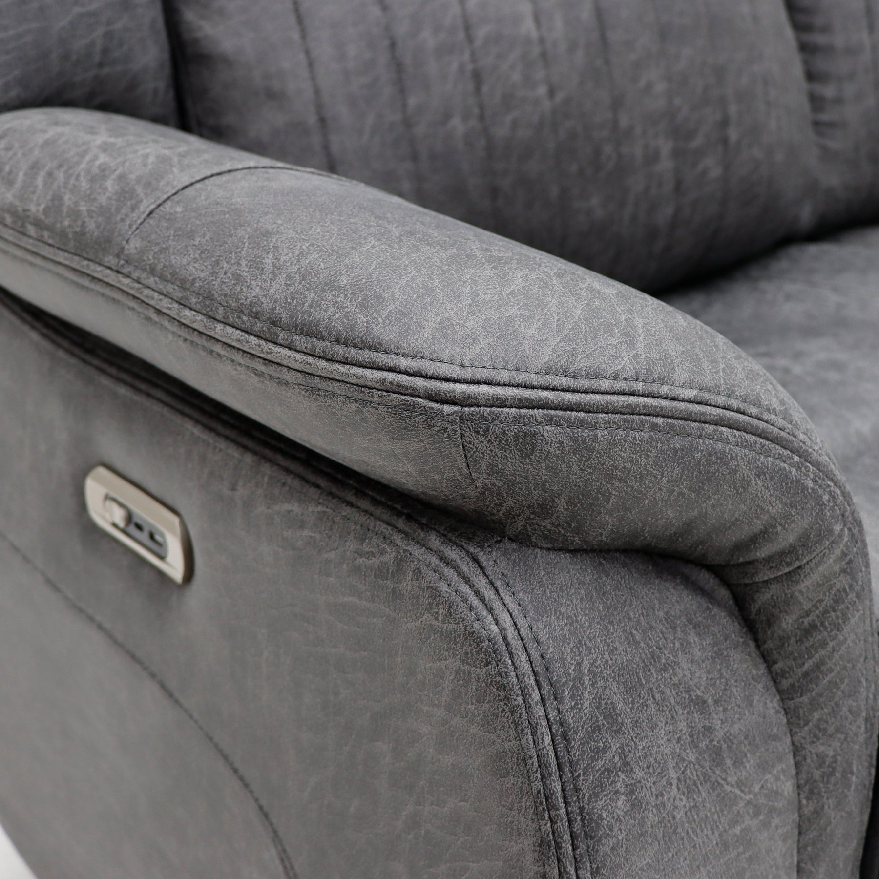Leon Electric Recliner Sofa 3 Seater In Grey