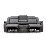 Leon Electric Recliner Sofa 3 Seater In Grey