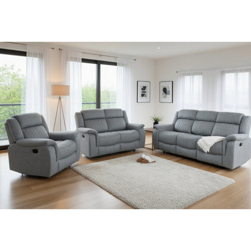 Linden Electric Recliner 3+2+1  Sofa Set In Grey