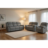 Linden Electric Recliner 3+2+1  Sofa Set In Grey