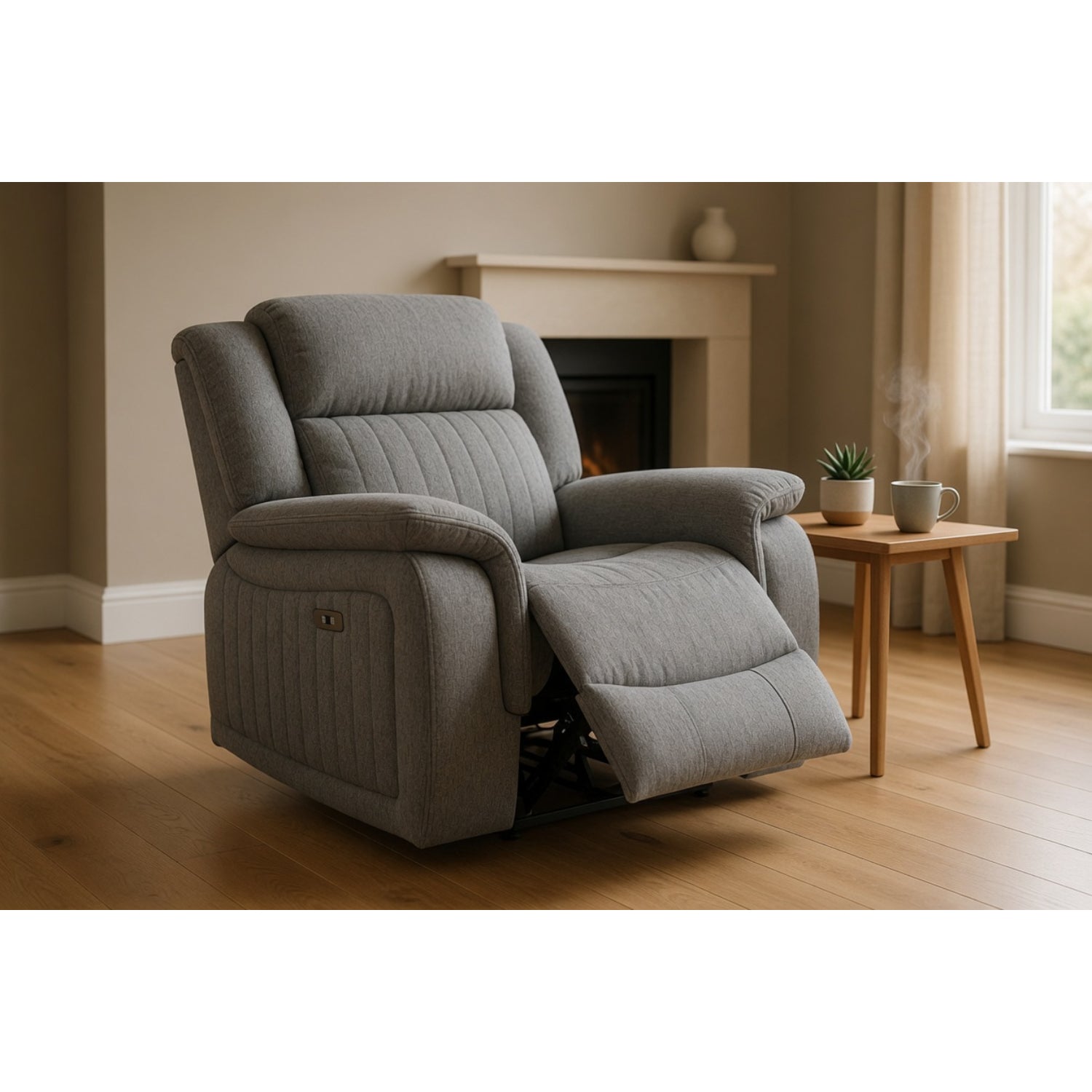 Linden Electric Recliner Sofa Grey Armchair