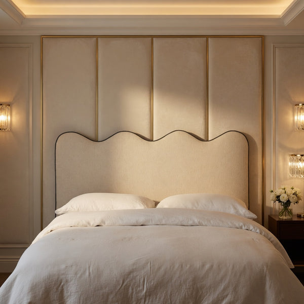 Egerie Curved Headboard Boucle Upholstered Bed Frame
