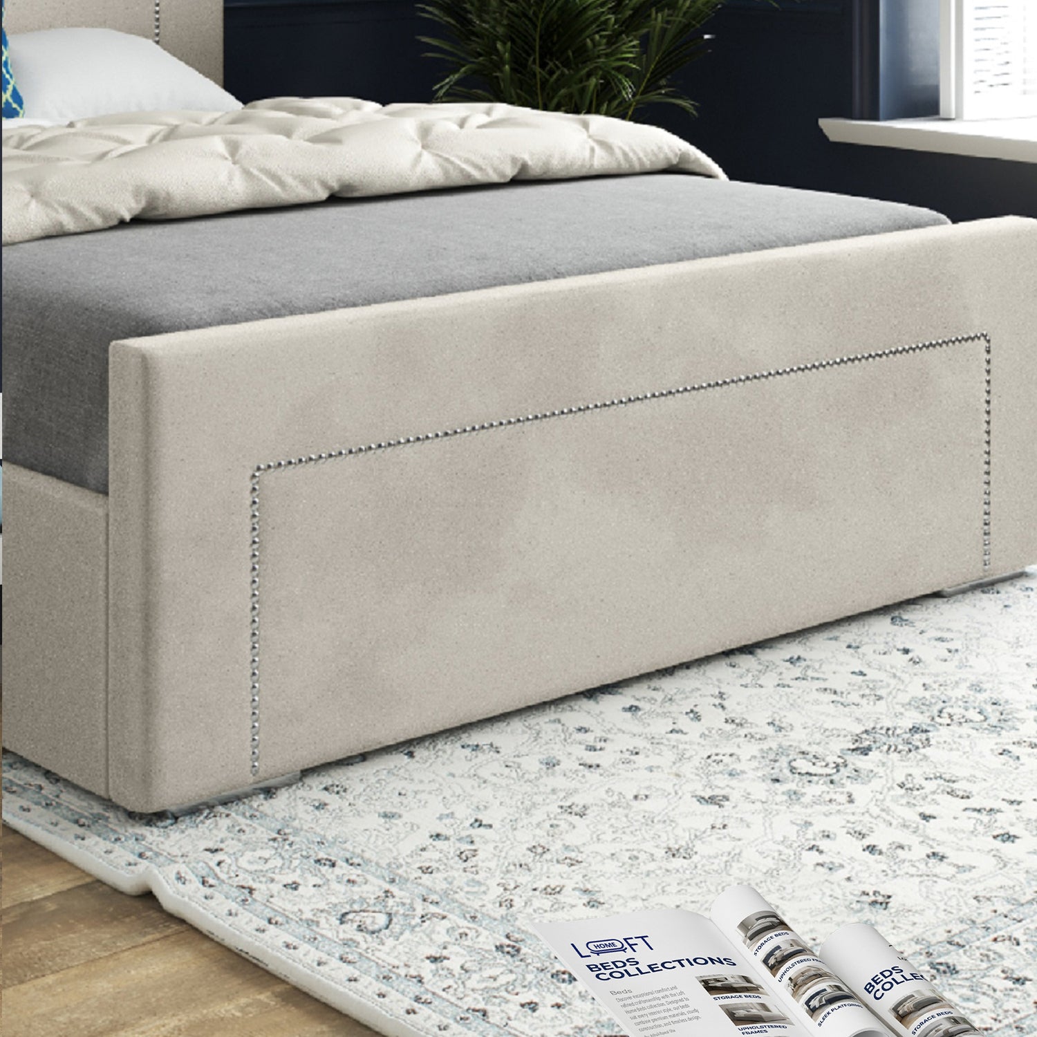 Elba Upholstered Soft Velvet Designer Bed Frame