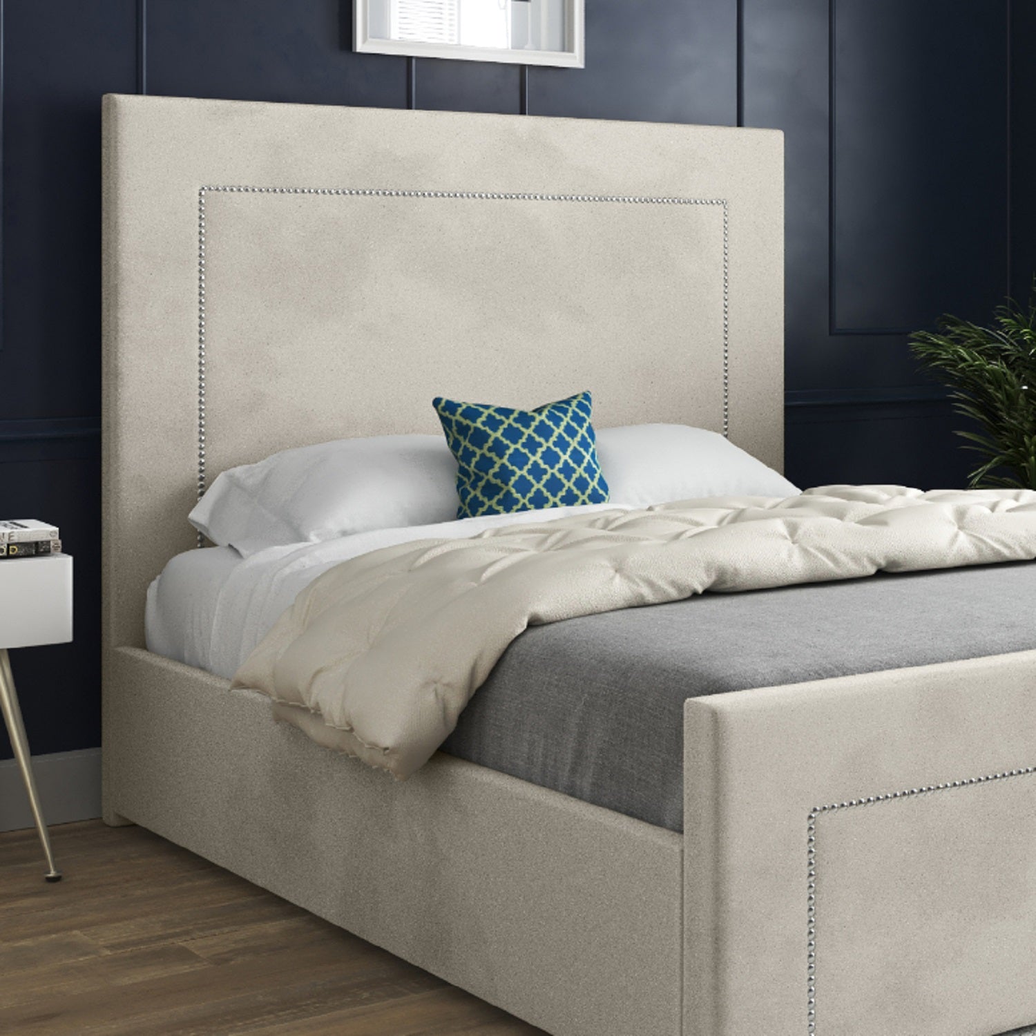 Elba Upholstered Soft Velvet Designer Bed Frame