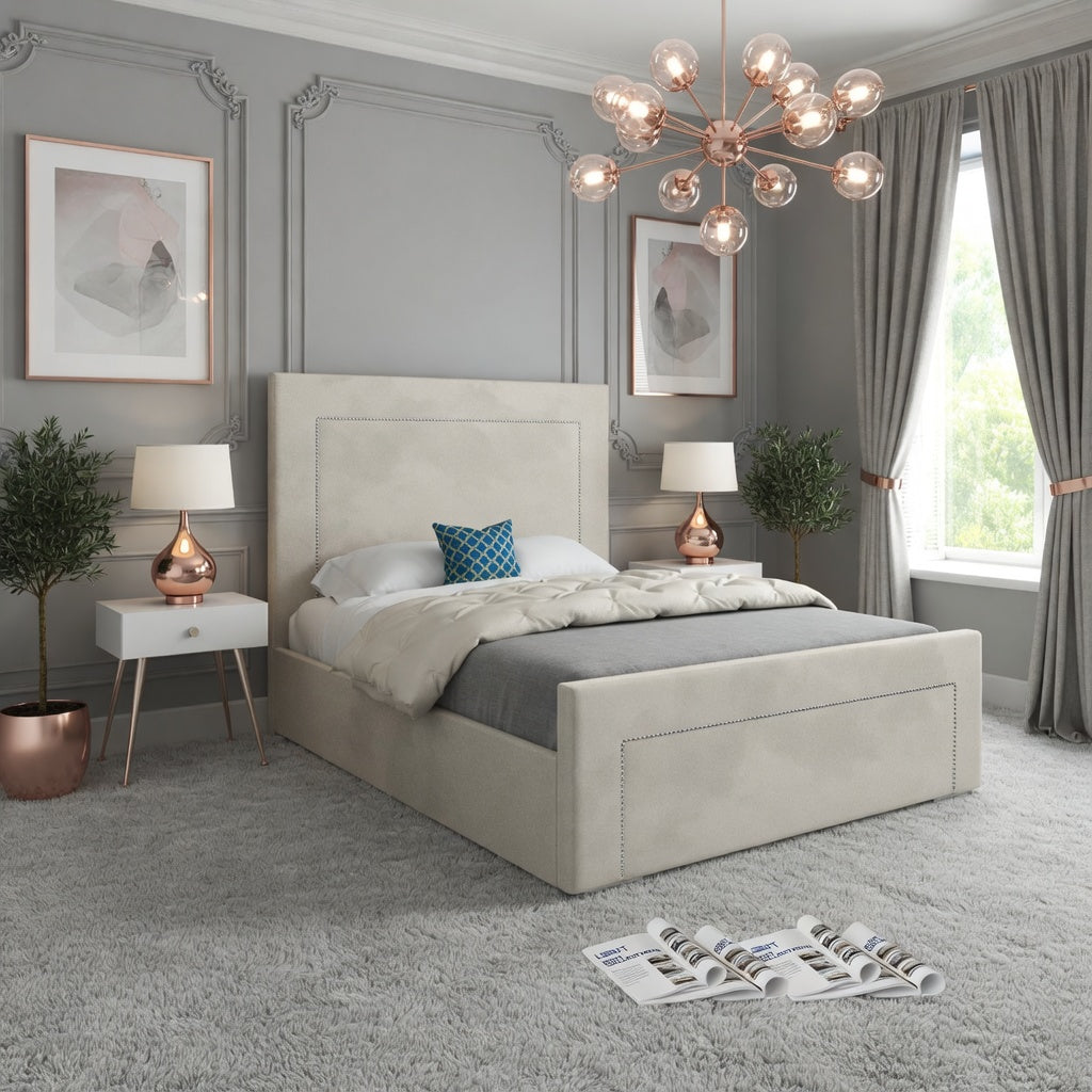 Elba Upholstered Soft Velvet Designer Bed Frame