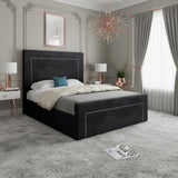 Elba Upholstered Soft Velvet Designer Bed Frame