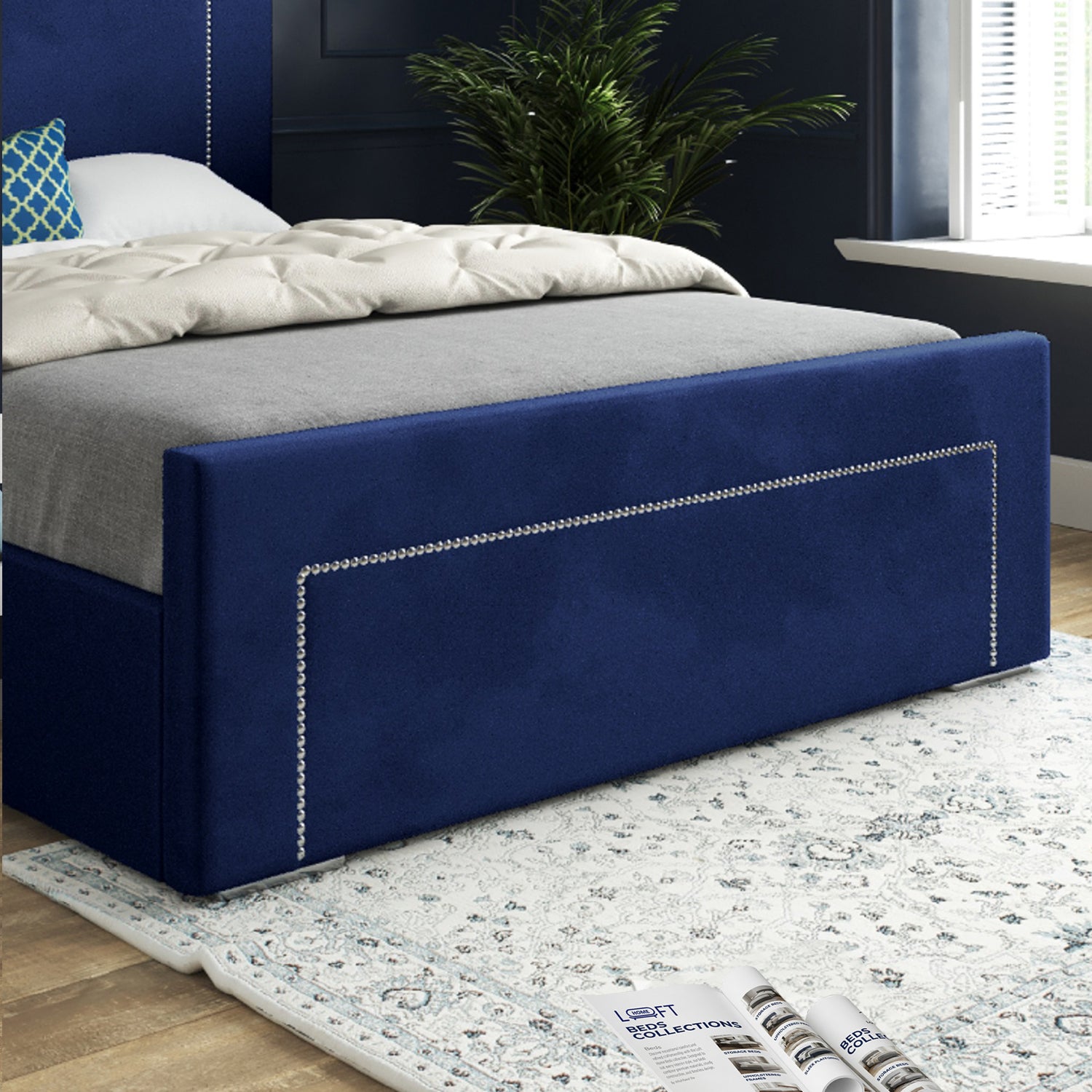 Elba Upholstered Soft Velvet Designer Bed Frame