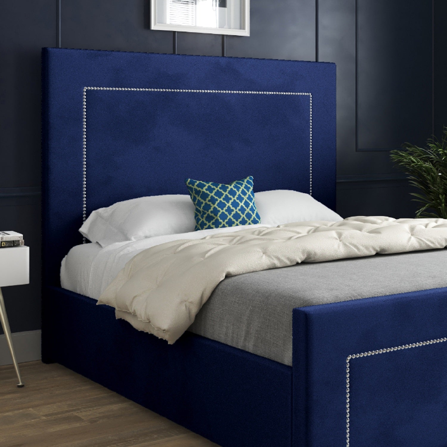 Elba Upholstered Soft Velvet Designer Bed Frame