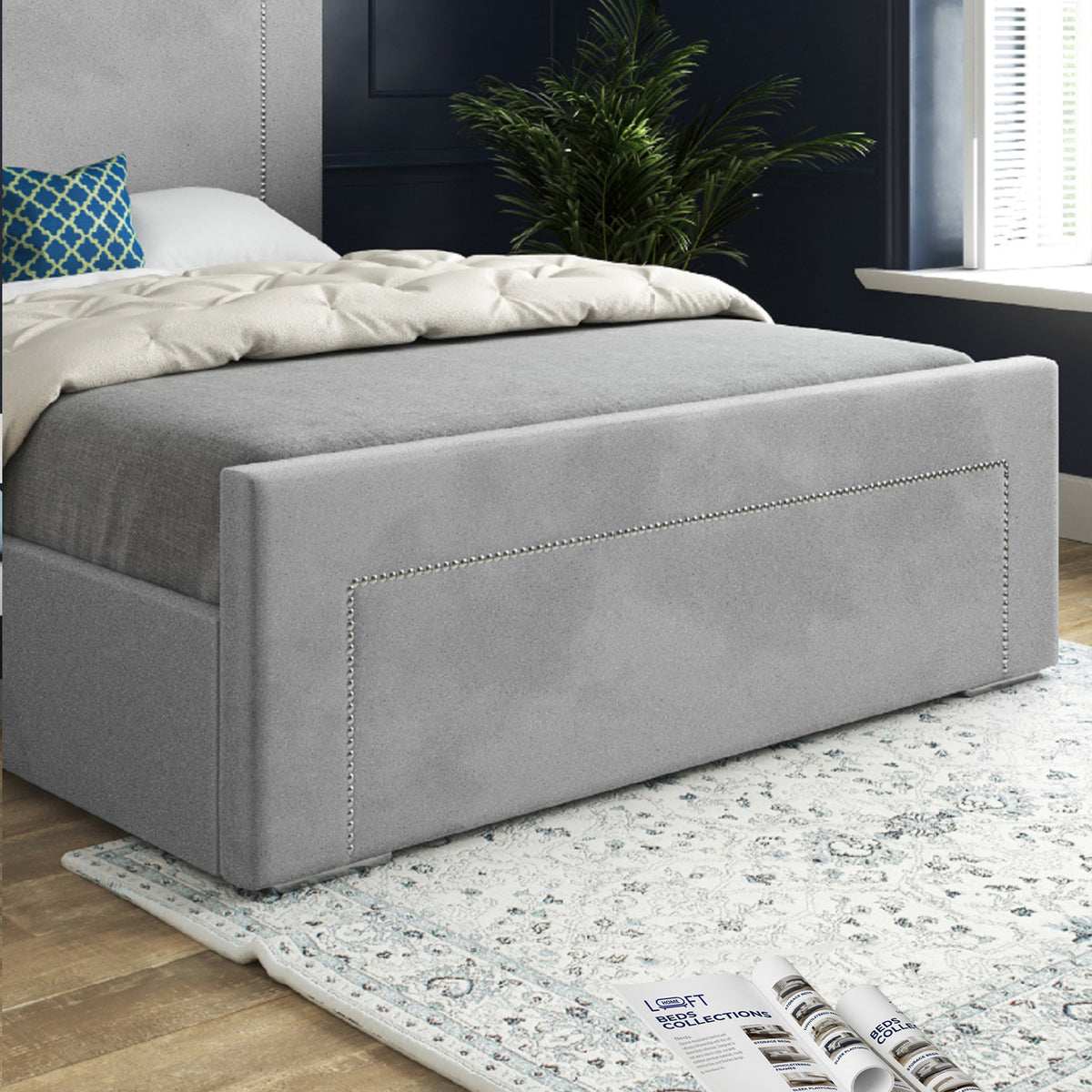 Elba Upholstered Soft Velvet Designer Bed Frame