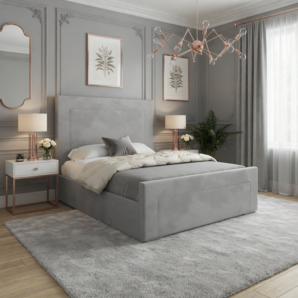 Elba Upholstered Soft Velvet Designer Bed Frame