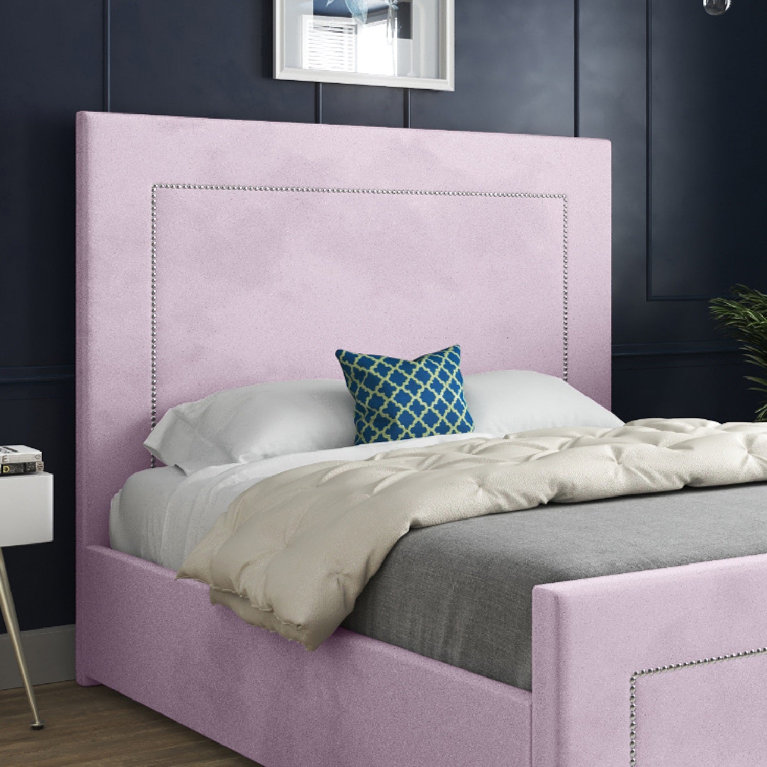 Elba Upholstered Soft Velvet Designer Bed Frame