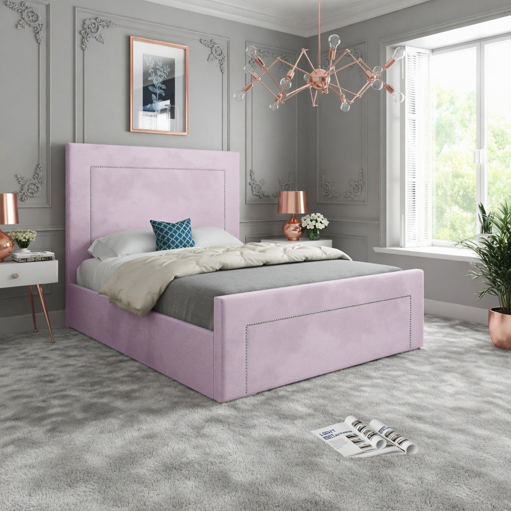 Elba Upholstered Soft Velvet Designer Bed Frame
