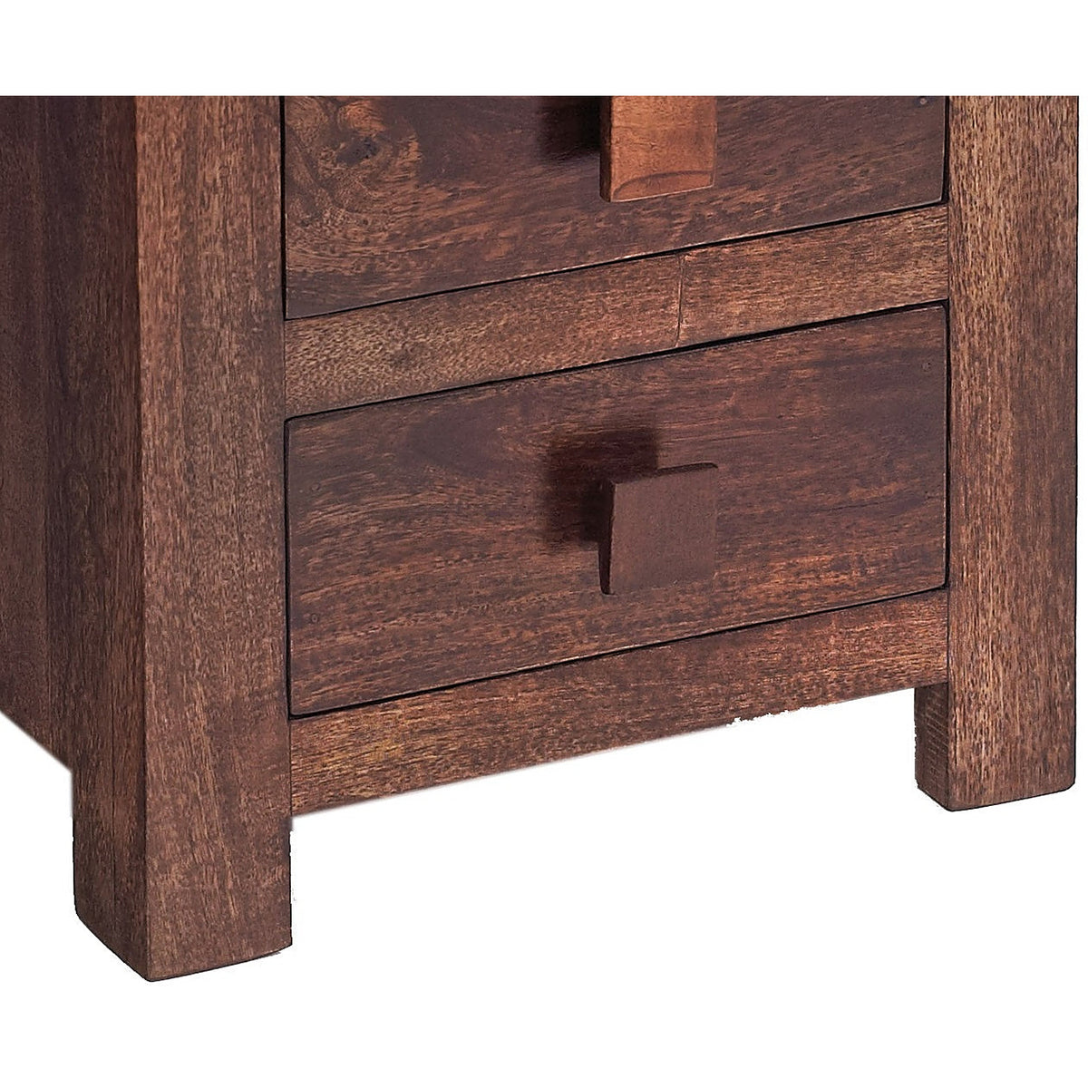 Noralto Walnut Solid Mango Wood 3 Drawer Bedside Table