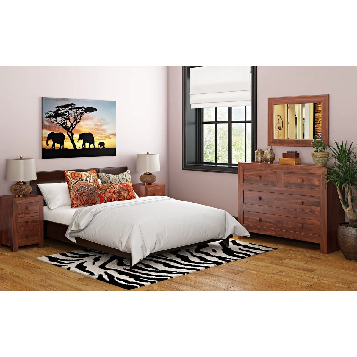 Noralto Walnut Solid Mango Wood 3 Drawer Bedside Table - image 10