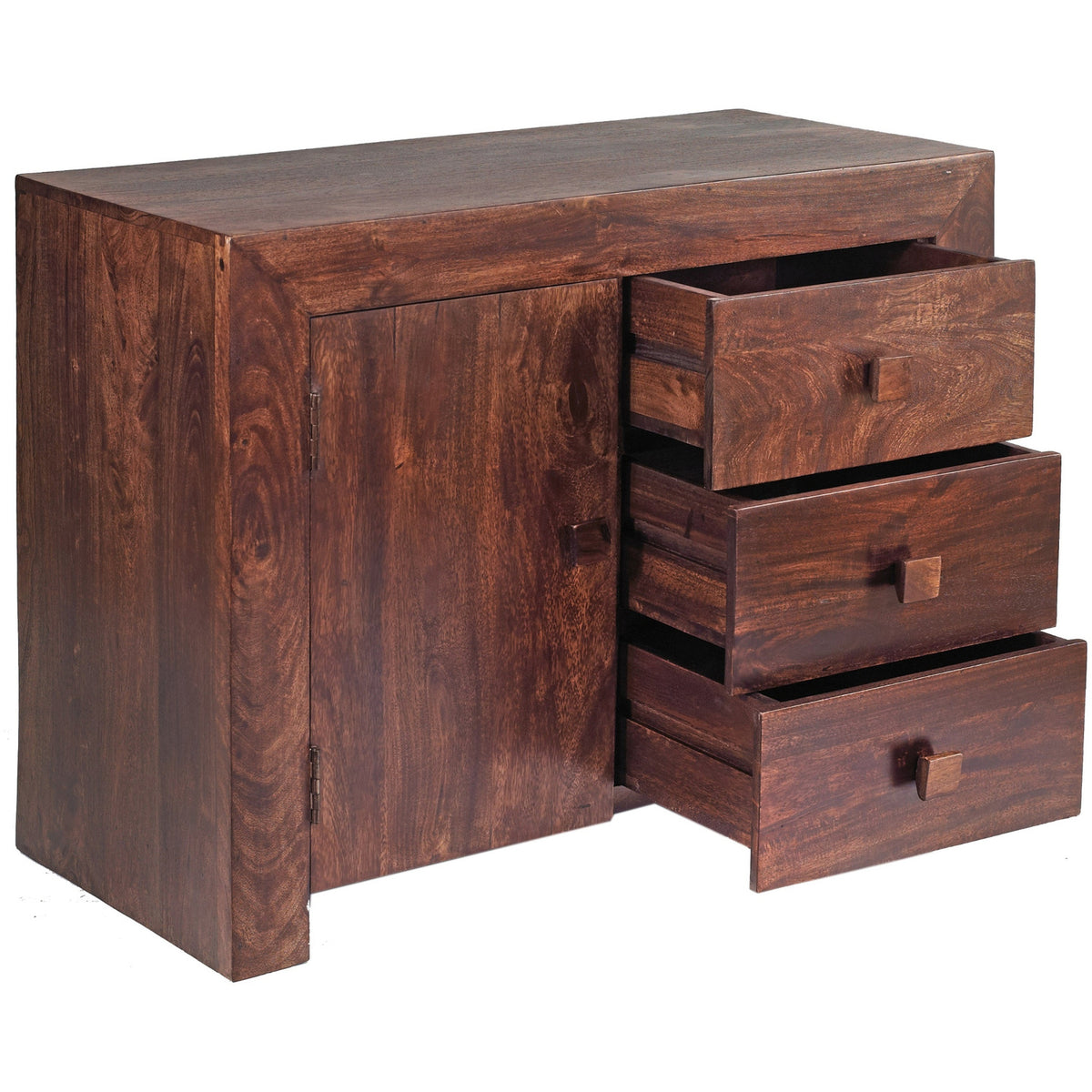 Noralto Walnut Solid Mango Wood Small 3 Drawer Sideboard - image 3