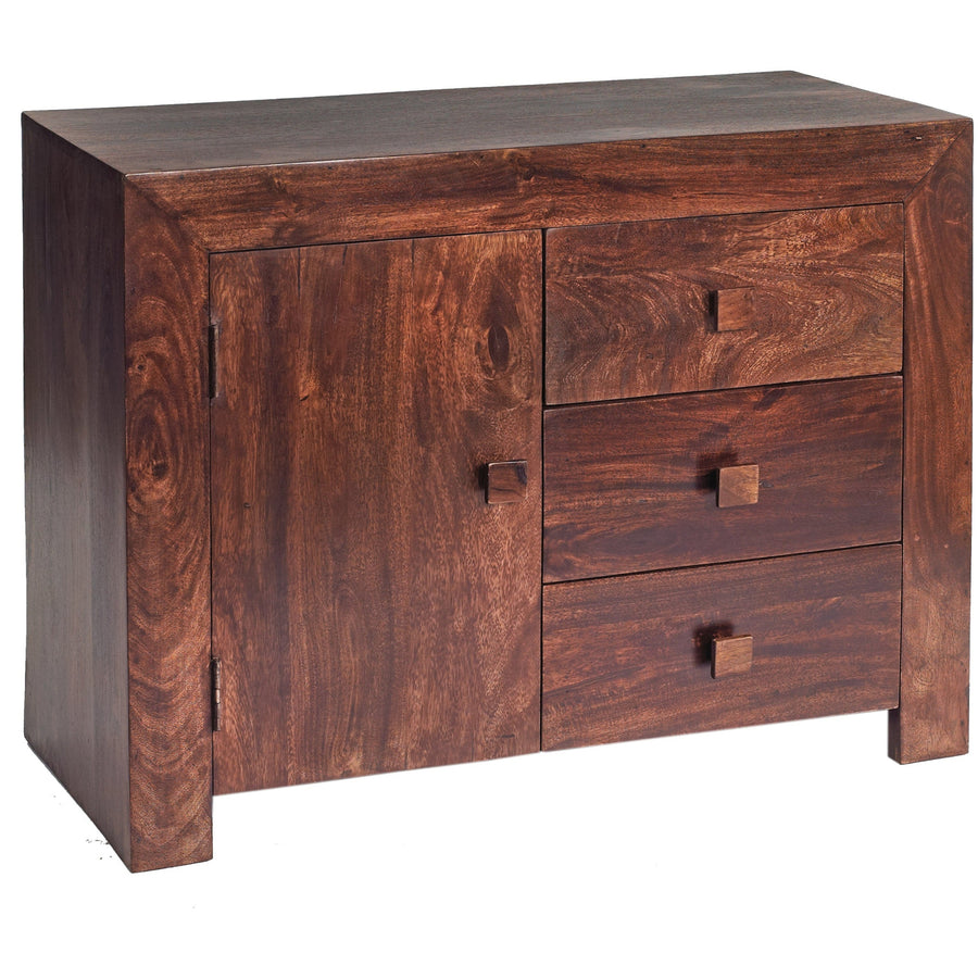 Noralto Walnut Solid Mango Wood Small 3 Drawer Sideboard - image 4