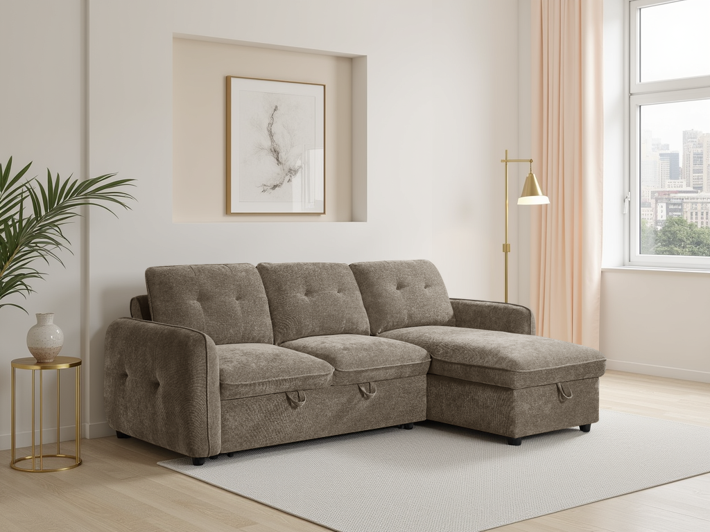 Moscow Sofabed Universal Corner In Brown