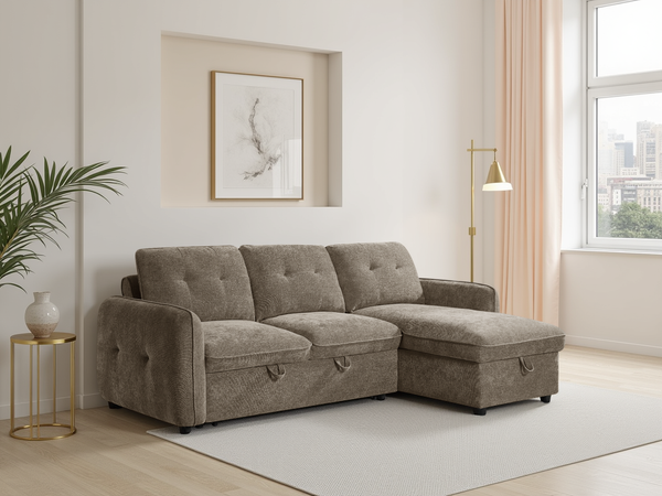 Moscow Sofabed Universal Corner In Brown