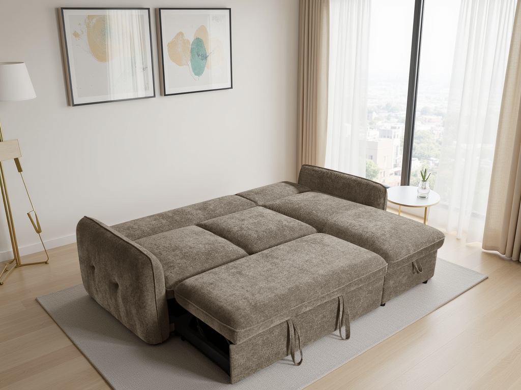 Moscow Sofabed Universal Corner In Brown