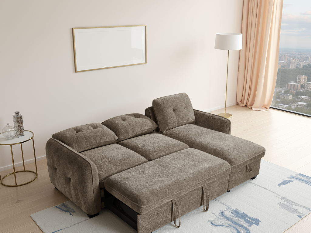Moscow Sofabed Universal Corner In Brown