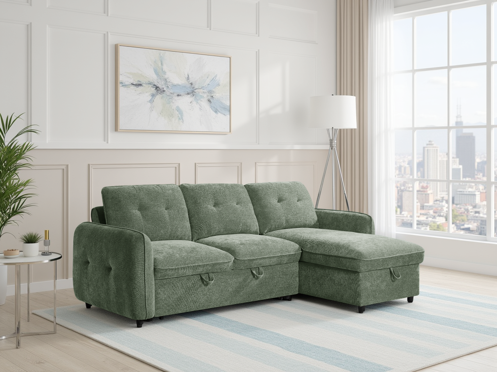 Moscow Sofabed  Universal Corner In Green