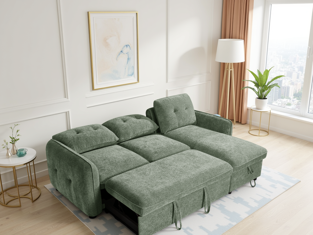 Moscow Sofabed  Universal Corner In Green