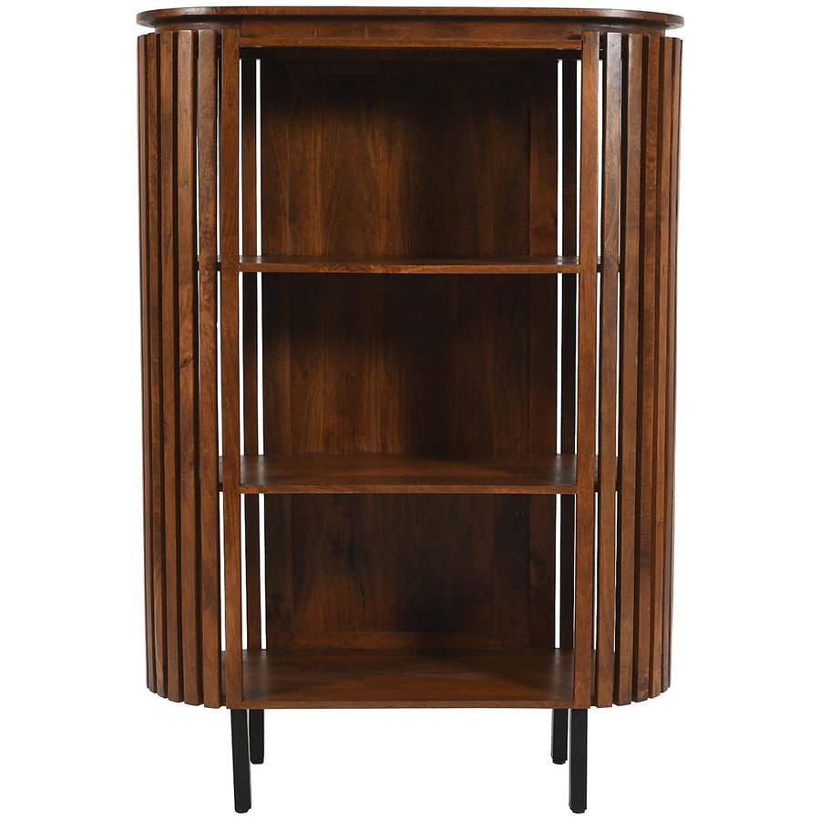 Lattica Walnut Slatted Mango Wood 3 Tier Bookcase - image 4