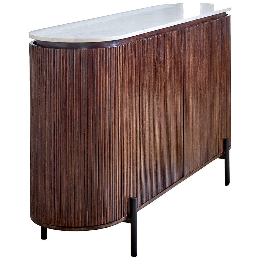 Calvessa Large Mango Wood Marble Top Sideboard - image 5