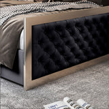 Emia Upholstered Soft Velvet Metal Designer Bed Frame