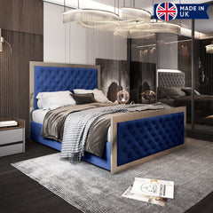 Maddison Upholstered Soft Velvet Metal Bed Frame