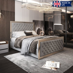 Maddison Upholstered Soft Velvet Metal Bed Frame