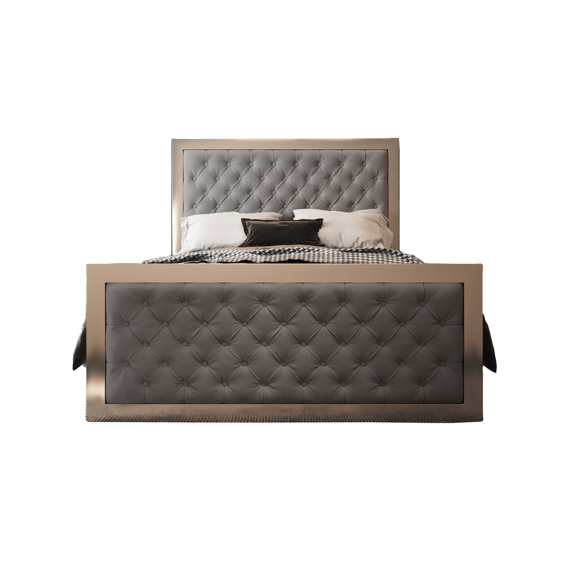 Maddison Upholstered Soft Velvet Metal Bed Frame