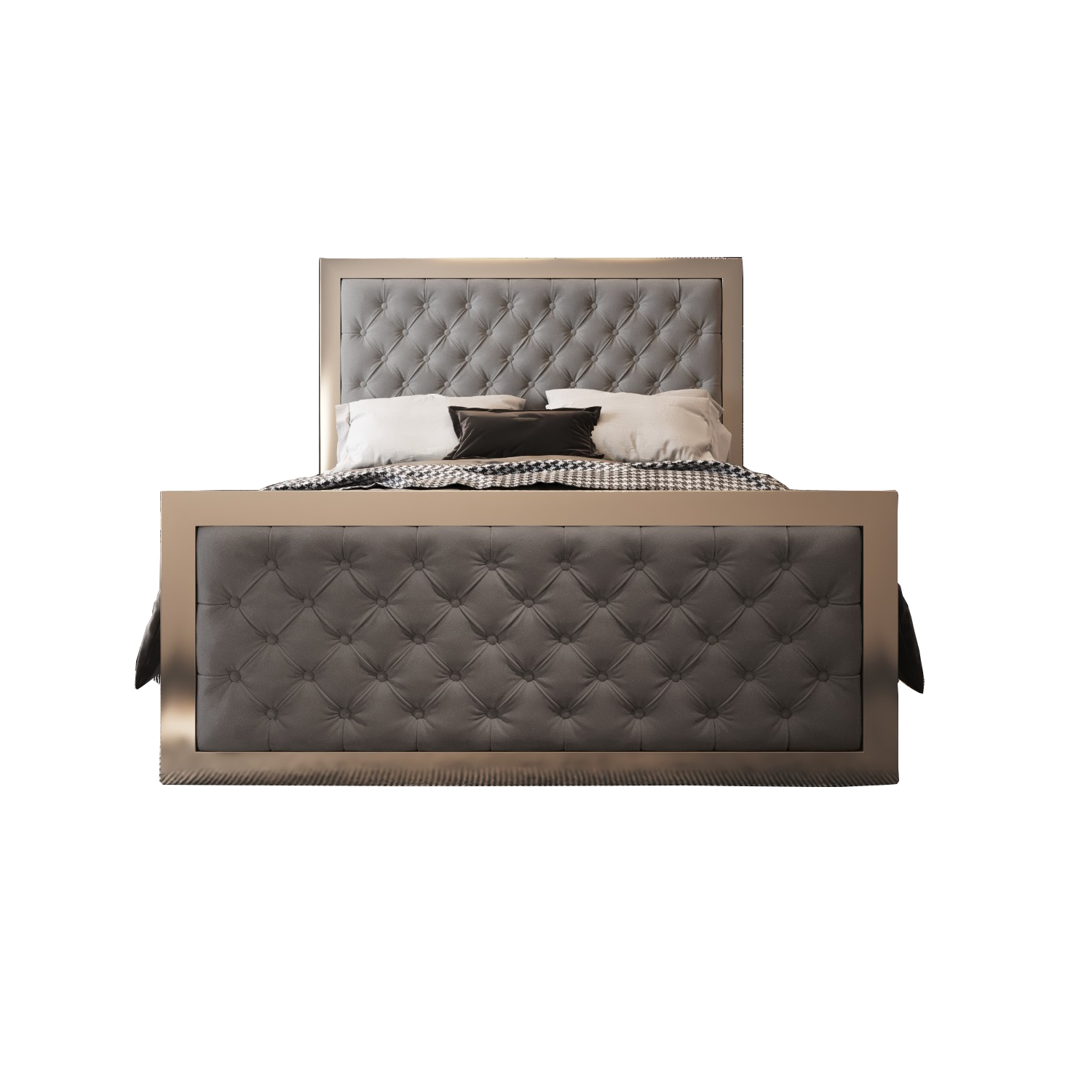Maddison Upholstered Soft Velvet Metal Bed Frame